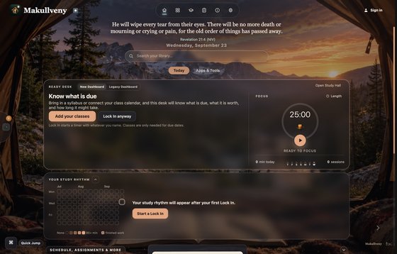 The Makullveny dashboard in the On The Rock theme