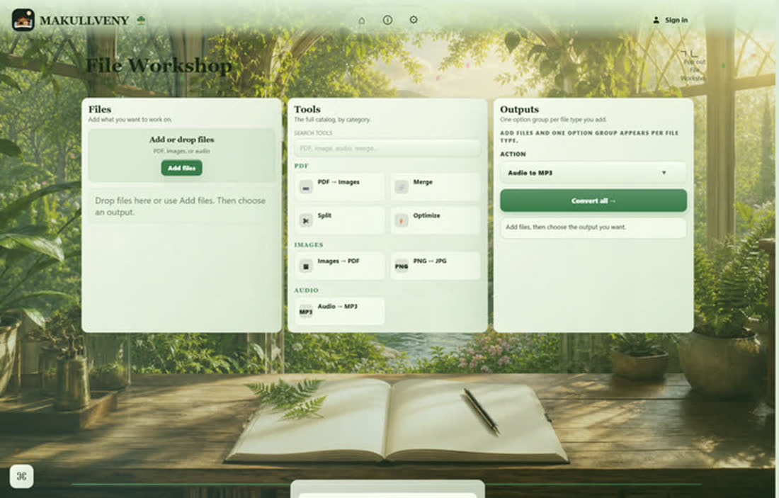 File Workshop in the Garden of Eden theme